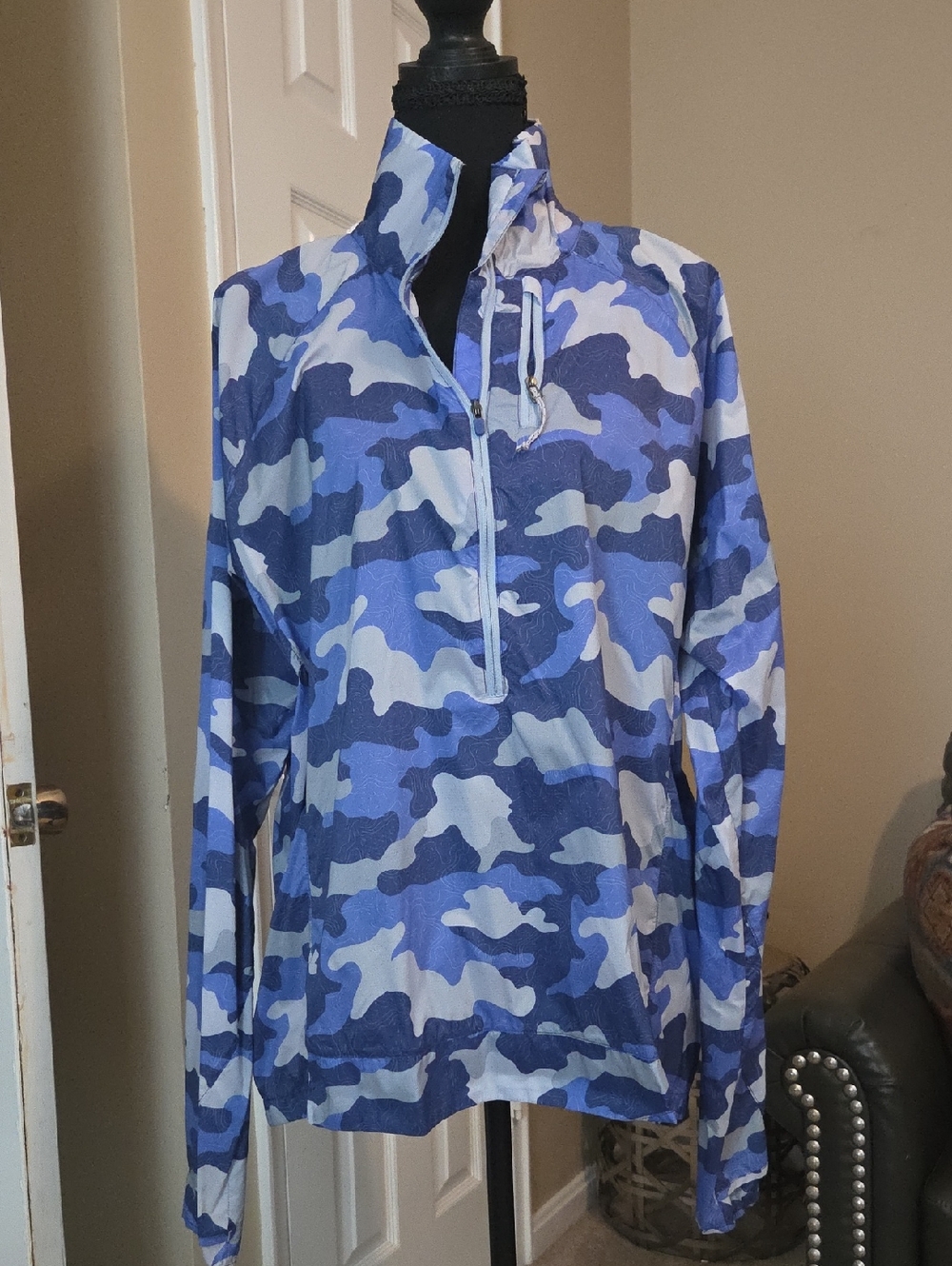 Stio Blue/Gray Camo  Lightweight Pullover Jacket Size XL NWOT